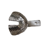 Fém, perforált, fogatlan kanál, alsó, L