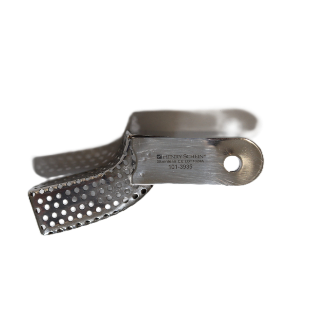 Fém, peremes, perforált feles kanál, Up L/Low R, 30