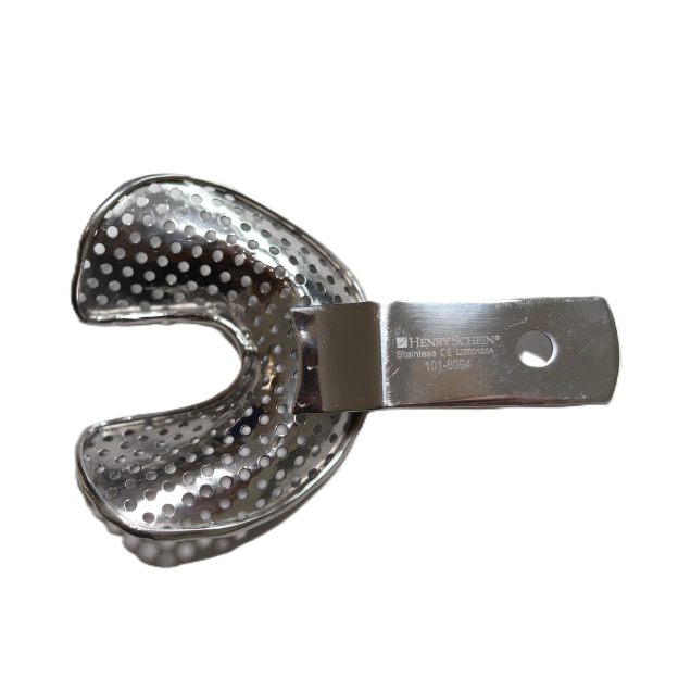 Fém, perforált, fogatlan kanál, alsó, S