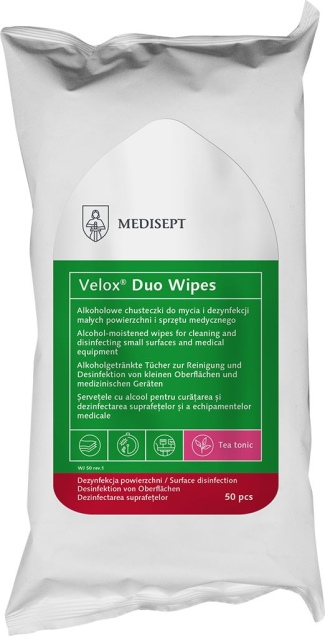 VELOX DUO WIPES Tea Tonic fogászati fertőtlenítő kendő 100db