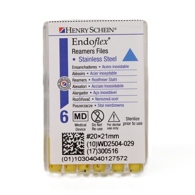 HS-Endoflex Reamer 21 mm,  020, sárga, 6db