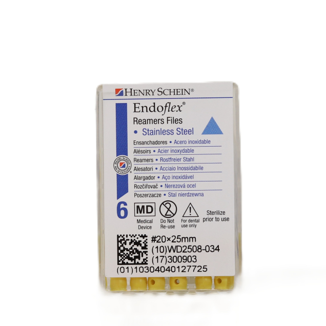 HS-Endoflex Reamer 25 mm,  020, sárga, 6db