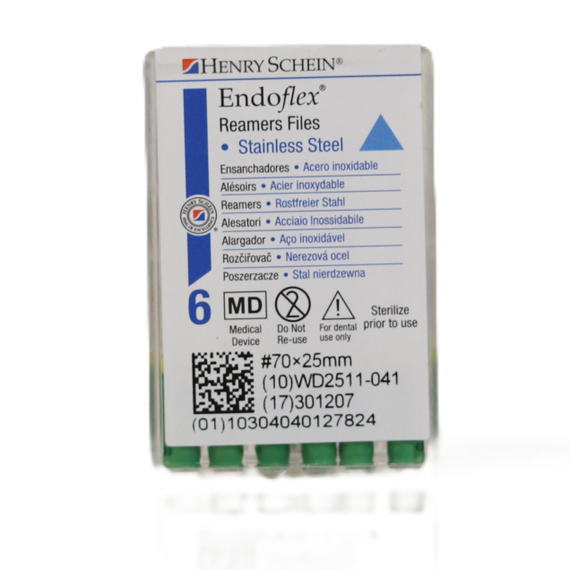 HS-Endoflex Reamer 25 mm,  070, zöld, 6db