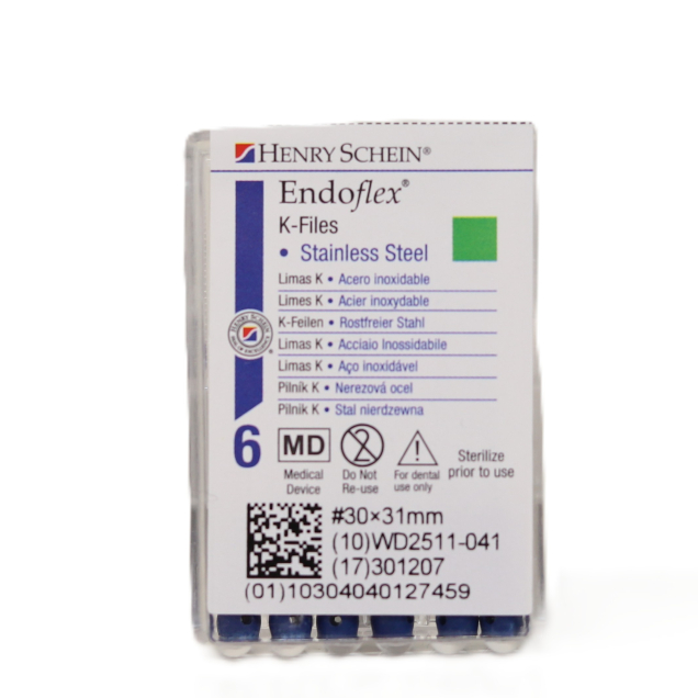 HS-Endoflex K-Files 31mm, 030, kék, 6db