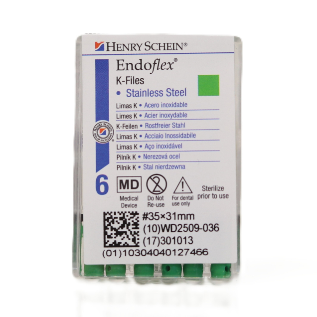 HS-Endoflex K-Files 31mm, 035, zöld, 6db