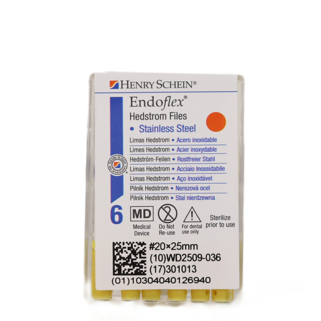 HS-Endoflex Hedstrom 25mm, 020, sárga, 6db