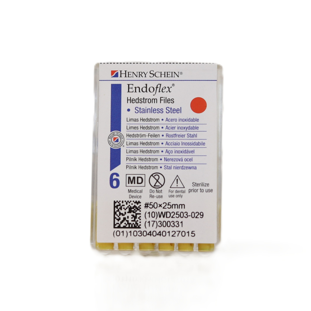 HS-Endoflex Hedstrom 25mm, 050, sárga, 6db