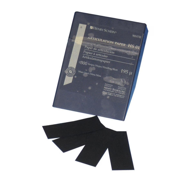 Artikulációs papír, 195 μ, kék, 300 lap, műanyag dobozban