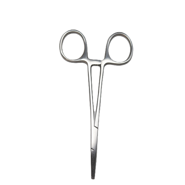 Hemostat Halstead-Mosquito, egyenes, fogazott