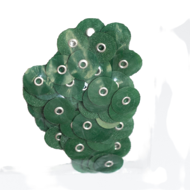 Standard Fi/Po korong, Ø 12,7 mm, zöld, durva, 85 db