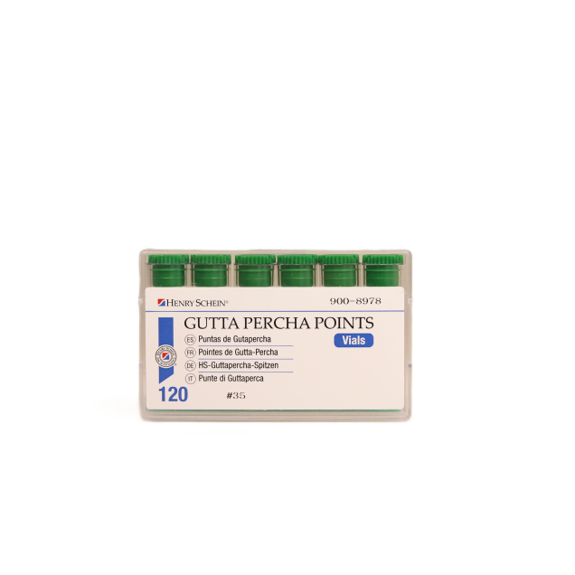 HS Guttapercha Poén fiolában, 120db, 035 zöld