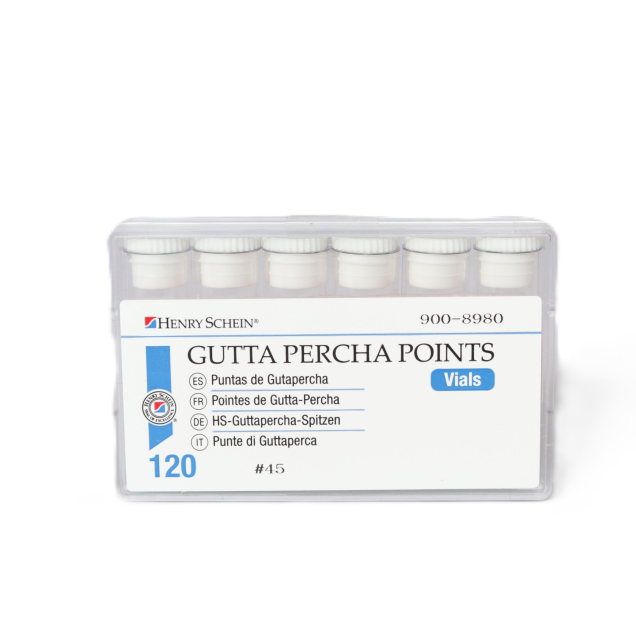 HS Guttapercha Poén fiolában, 120db, 045 fehér