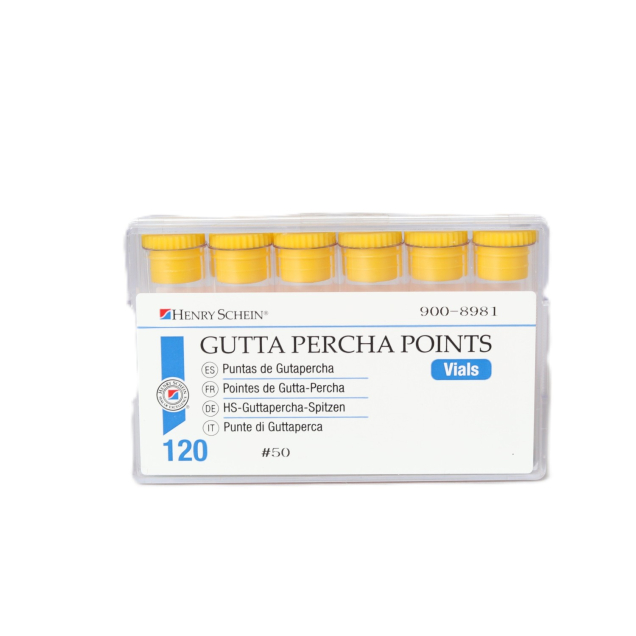 HS Guttapercha Poén fiolában, 120db, 050 sárga