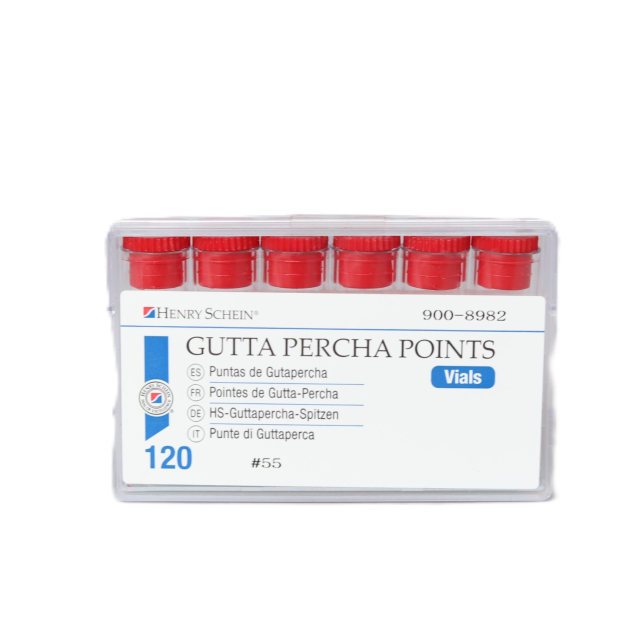 HS Guttapercha Poén fiolában, 120db, 055 piros