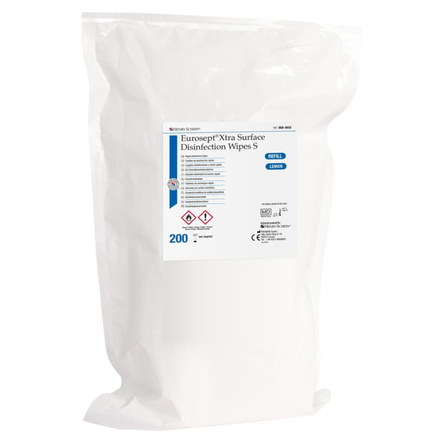 EuroSept® Xtra fertőtlenítő törlőkendők S, citrom, utántöltő, 200db