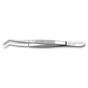 Meriam fogászati ​​csipesz ütközőcsappal, bordázott, 16cm