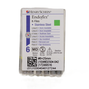 HS-Endoflex K-Files 25 mm,  008, szürke, 6db