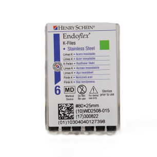 HS-Endoflex K-Files 25 mm,  080, fekete, 6db