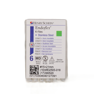 HS-Endoflex K-Files 21 mm,  015, fehér, 6db