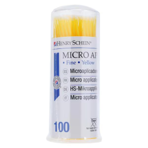 HS10 Mikro applikátor, 100db, fine, sárga