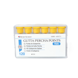 HS Guttapercha Poén fiolában, 120db, 020 sárga