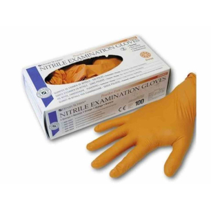 Színes nitril kesztyű, 100db, narancs, L